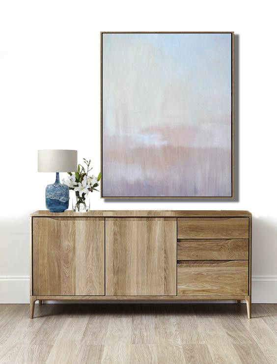 Extra Large Canvas Art,Oversized Abstract Landscape Painting,Modern Canvas Art,Pink,Purple,Blue.etc